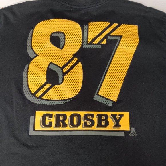 Pittsburgh Penguins Sidney Crosby Men Large T Shirt Black Pro Edge NHL Hockey - Picture 2 of 8